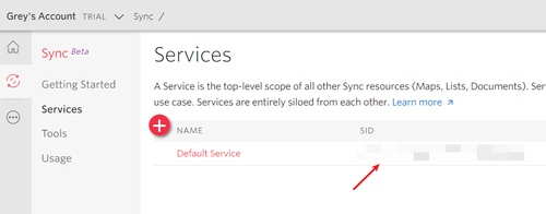 Twilio Sync service