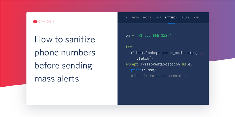 Sanitize phone numbers header image