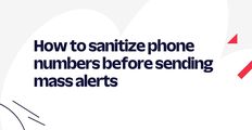 How to sanitize phone numbers before sending mass alerts