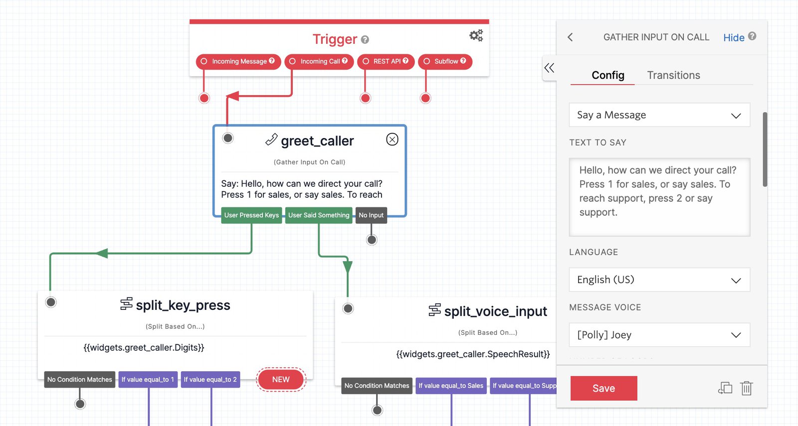 Studio Gather Input On Call Widget Twilio