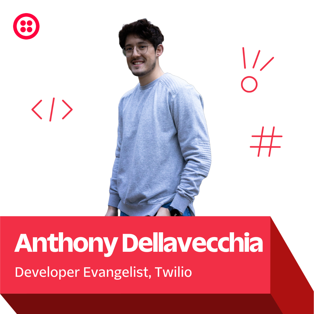 Picture of Me with my job title: developer evangelist