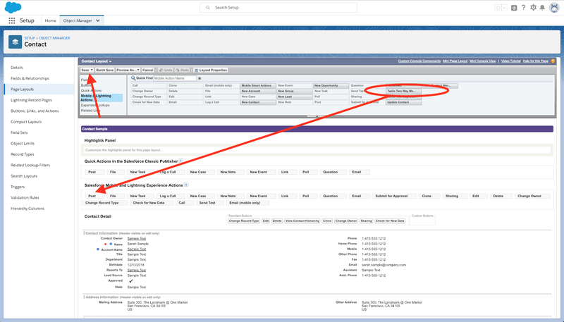 Twilio in Salesforce Two Way