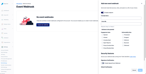 Create Event Webhook