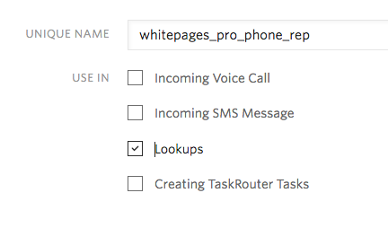 Enable Lookups to use your whitepages pro add-on