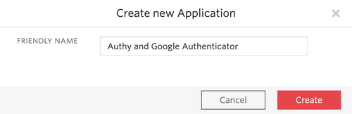 create a new authy application