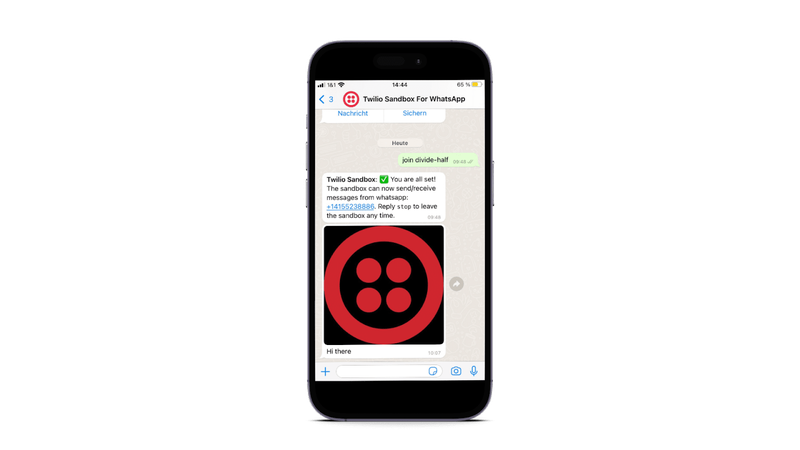 An example of the scheduled WhatsApp message received on an iPhone